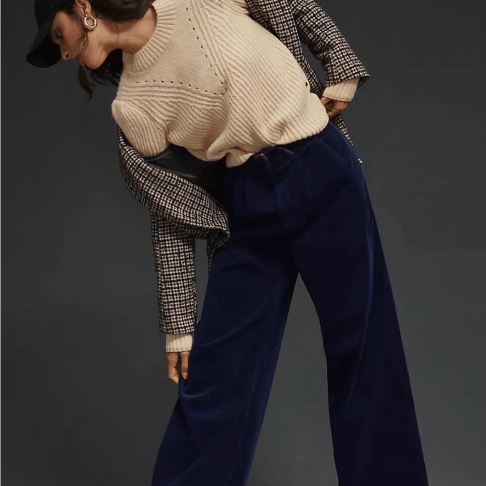MOTHER Wide Leg Pants in Navy